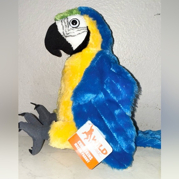 Wild Republic Blue and Yellow Parrot Plush Toy - Picture 1 of 5
